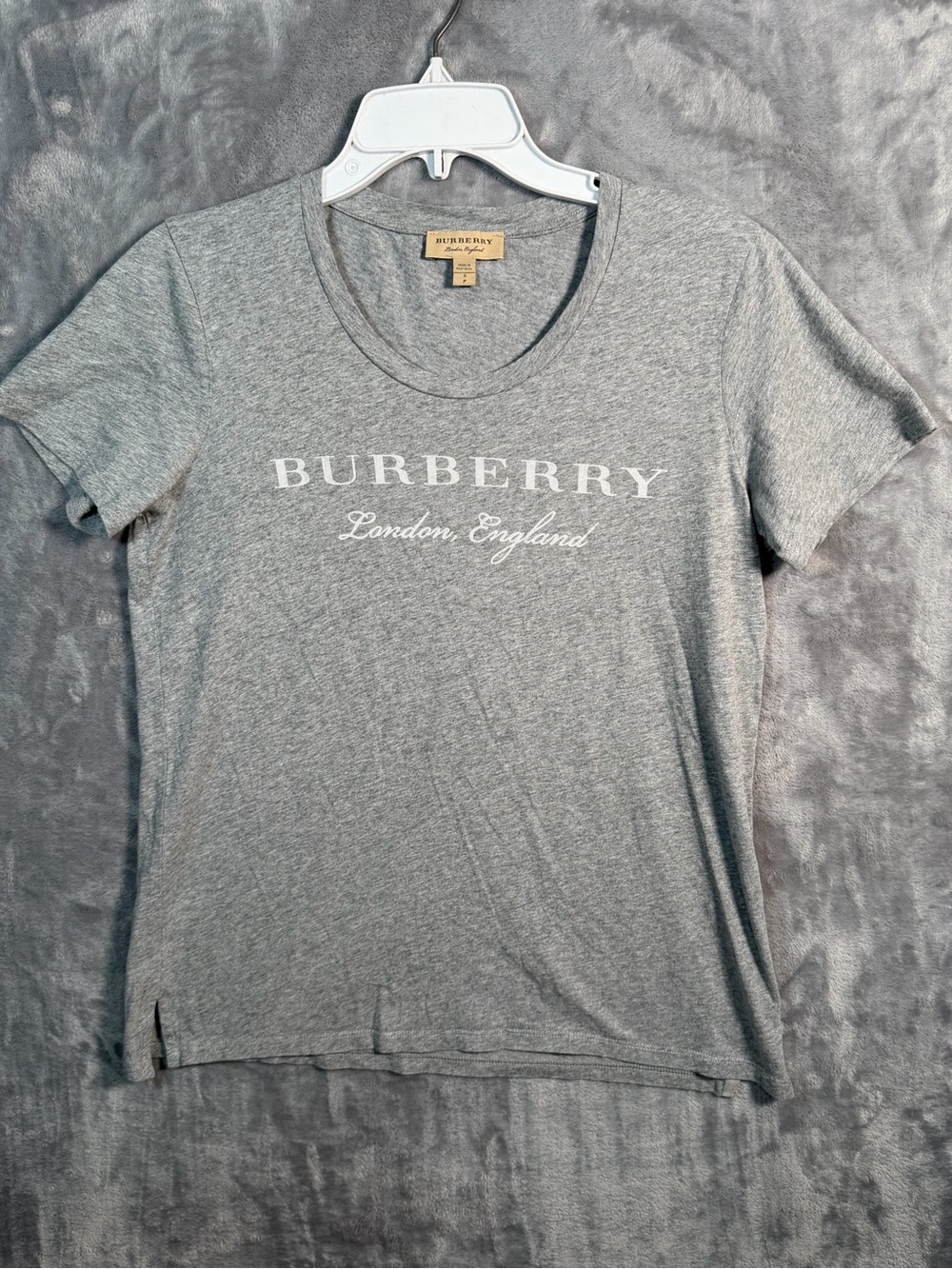 Burberry Gray Logo Crewneck Short-Sleeve Tee